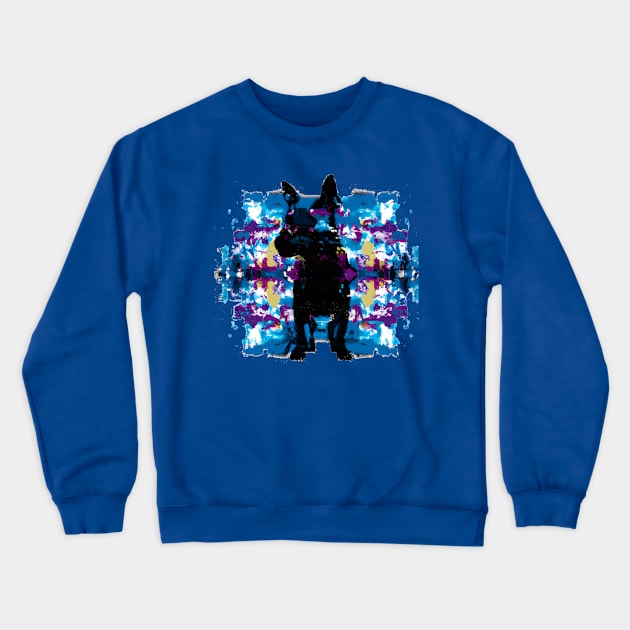 Patterdale Terrier Stencil Art Crewneck Sweatshirt by Furrban